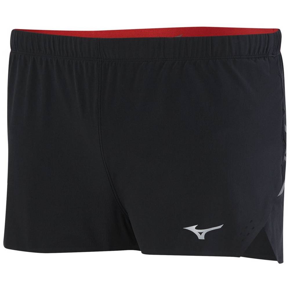 Panske Šortky Mizuno Aero 1.5" Split Čierne Vypredaj HGND69481